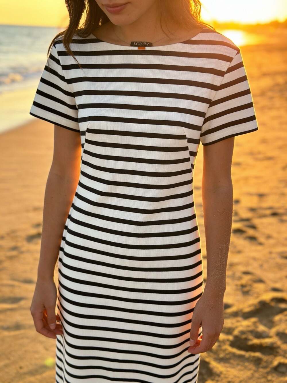 J.Crew Striped Mariner Cloth Short Sleeve Maxi Dress Small